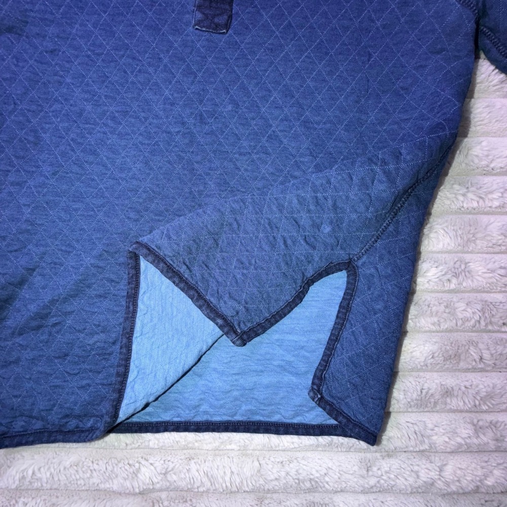 Marine Layer Corbet Quilted Pullover Navy Blue Snap Neck Sweatshirt Women's XS - Picture 7 of 12